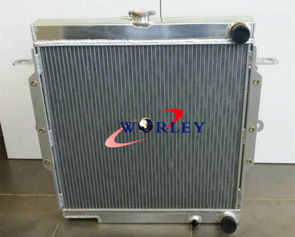 Aluminum Radiator + Blue Hose for Toyota Land Cruiser 75 Series (1985-1990)