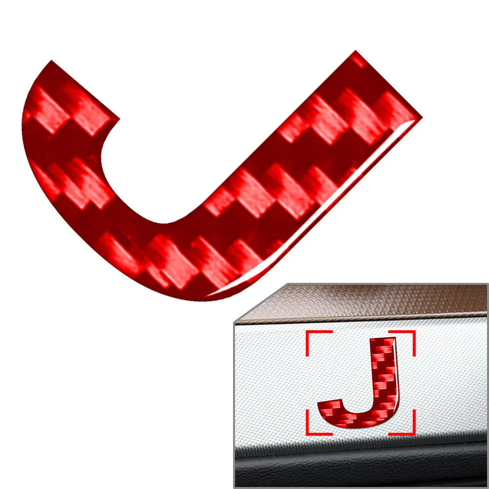 Carbon Red Letter Decals Stickers for Car Badge Emblem (Fits Various Models)
