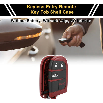 Key Fob Shell Case for Dodge Charger 2006-2023 - 4 Button Black Red