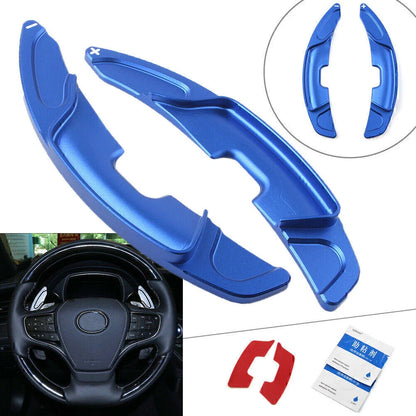 Blue Steering Wheel Shift Paddle Shifter Covers for Lexus ES300h ES350 (19-24)
