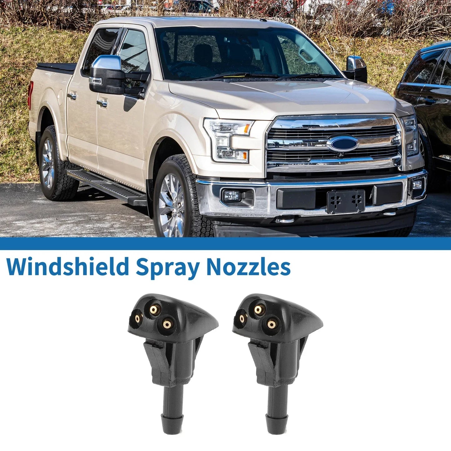2 x Front Windshield Washer Nozzles for Kia Sorento (2003-2009)