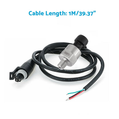 200PSI 5V Pressure Transducer Sensor for Air Oil Fuel - Stainless Steel
