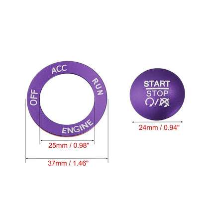 Engine Push Start Stop Button Cover Kit for Dodge Charger Challenger (2015-2023)
