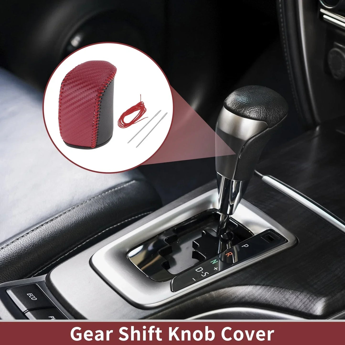 Car Gear Shift Knob Cover for Dodge Journey (2011-2020) - Black Red