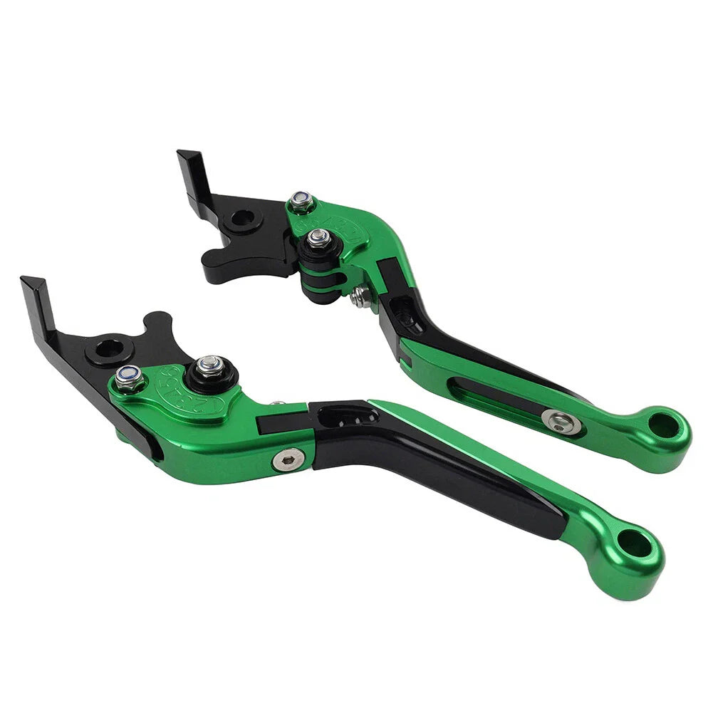 CNC Green Extendable Brake Clutch Levers for Suzuki DL1000, GSX1400 (2002-2023)