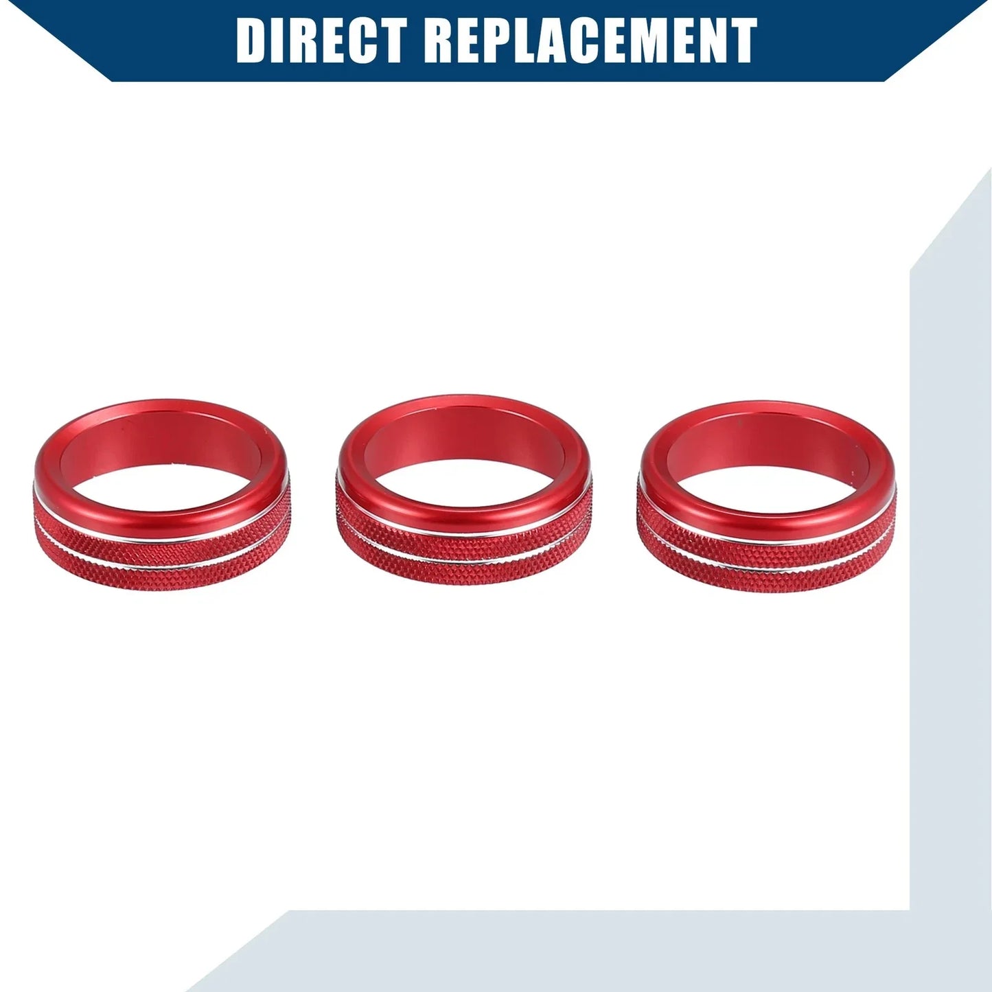 AC Control Switch Knob Cover for Honda Fit 2020-2023 Red 3 x Pieces