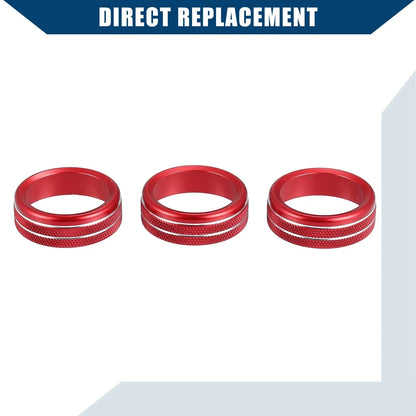 AC Control Switch Knob Cover for Honda Fit 2020-2023 Red 3 x Pieces