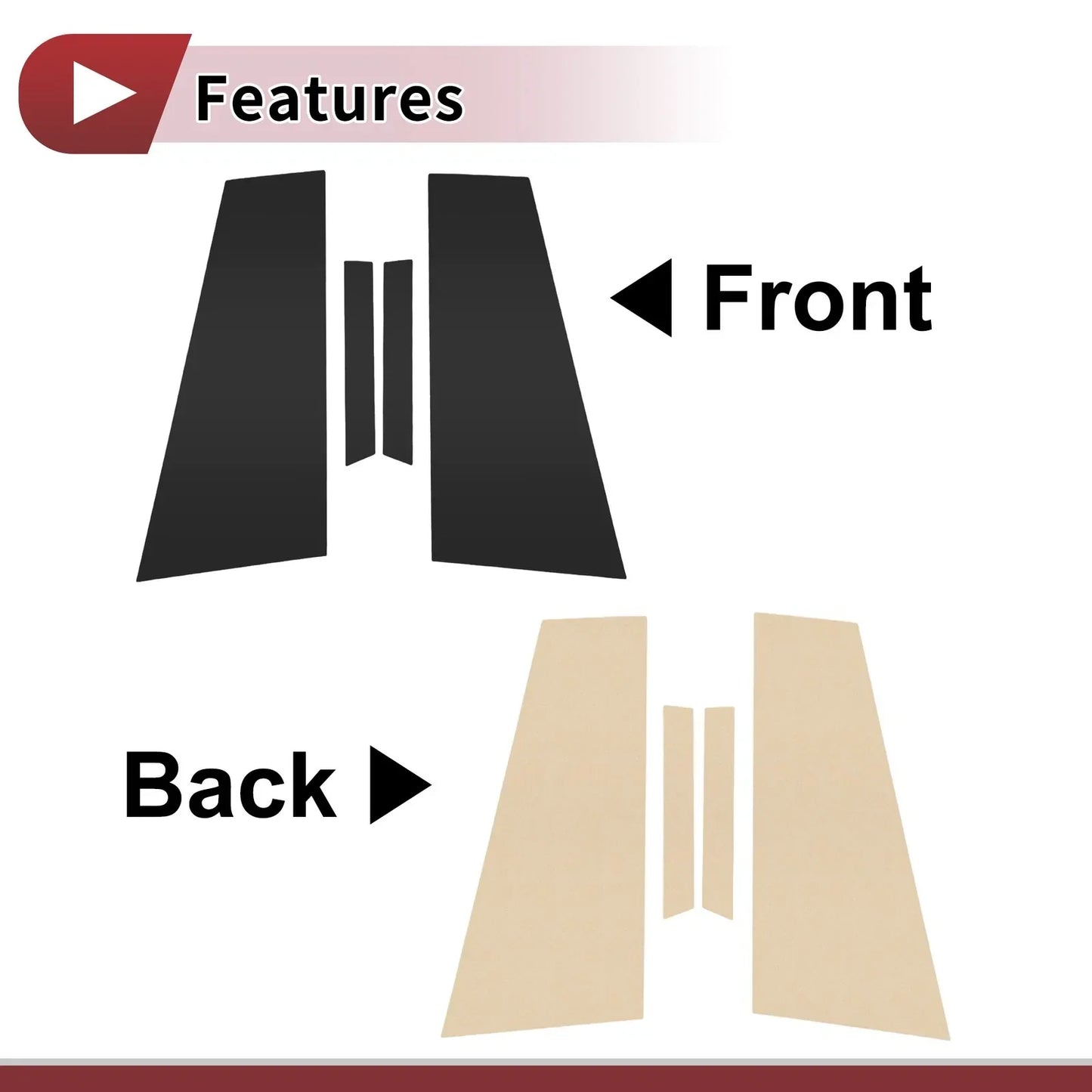 4 Pcs Car Door Pillar Window Trim for Mercedes-Benz CLS (2017-2019) Black