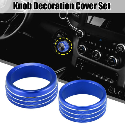 Headlight Switch Knob Trim Cover Set for Dodge Ram (2018-2020) Blue