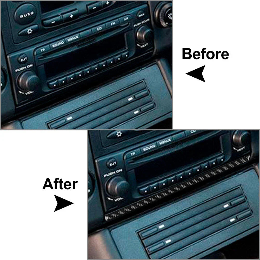Radio Console Panel Cover Trim for Porsche Boxster 1998-2004 Black