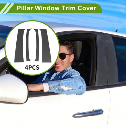 4 Pcs Pillar Window Trim for Dodge Ram 1994-2001 Carbon Fiber Black
