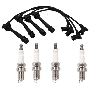Spark Plugs & Ignition Lead Set for Kia Rio JB 1.4L Hatchback (2006-2011)