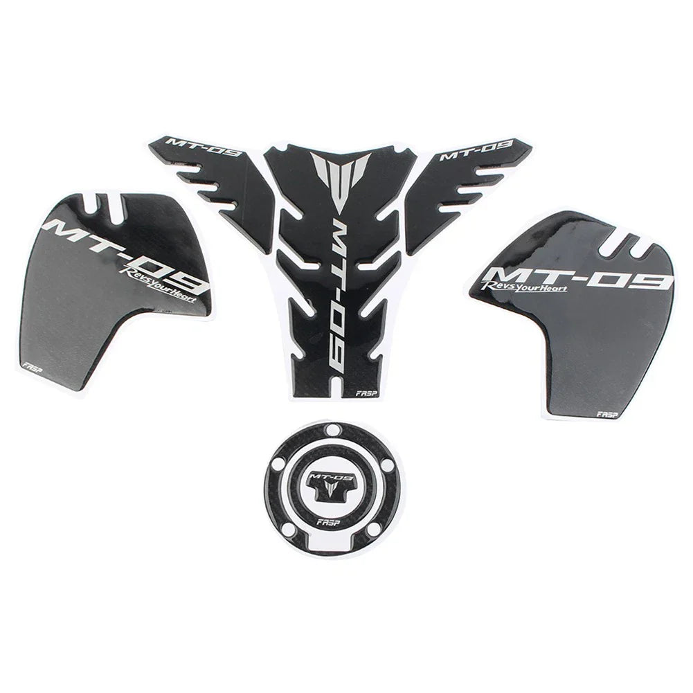 3D Carbon Fiber Tank Pad Traction Decal for Yamaha MT-09 (2014-2023)