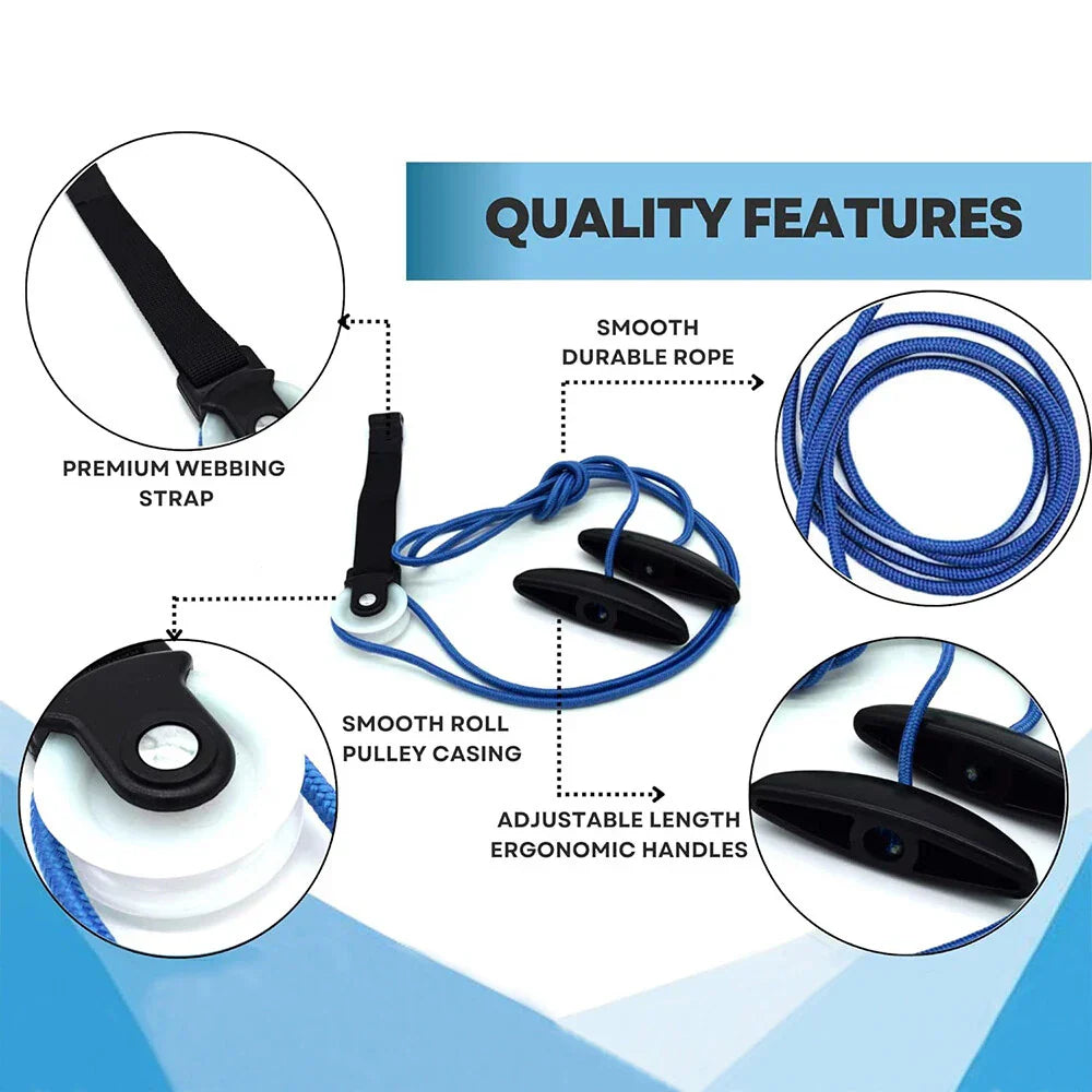 Shoulder Pulley Pull Rope Set for Physical Therapy Exercise - Blue