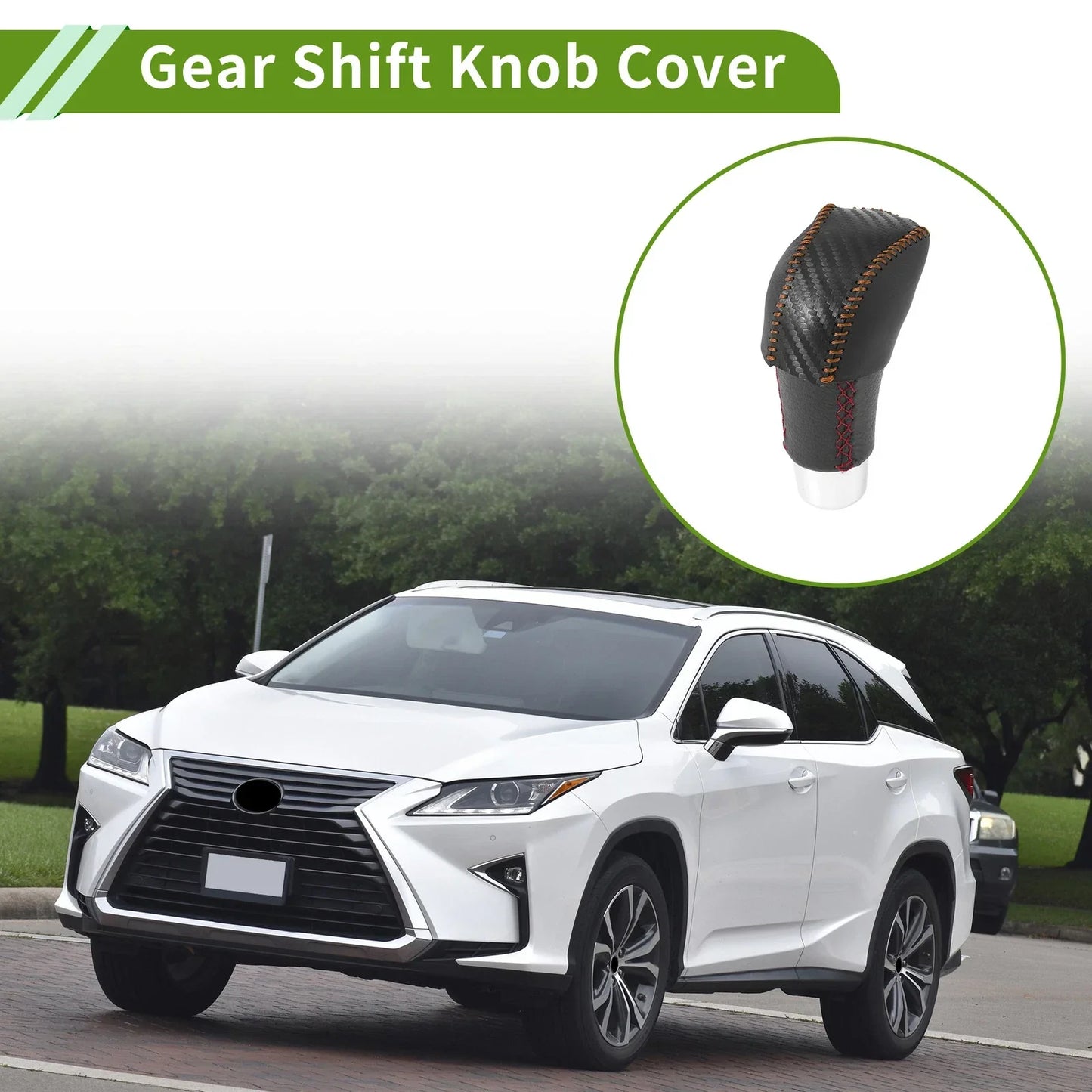 Car Gear Shift Knob Cover for Lexus RX350 2023-2024 Black Brown