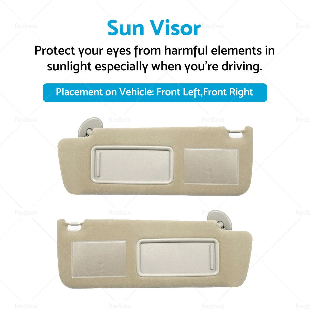 LH & RH Sun Visors for Toyota Prado TRJ120 RZJ120 LJ120 KZJ120 KDJ120 (2003-2009)