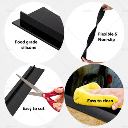 Silicone Oven Guard Spill Seal Filler for Kitchen Stove Counter Gap Cover