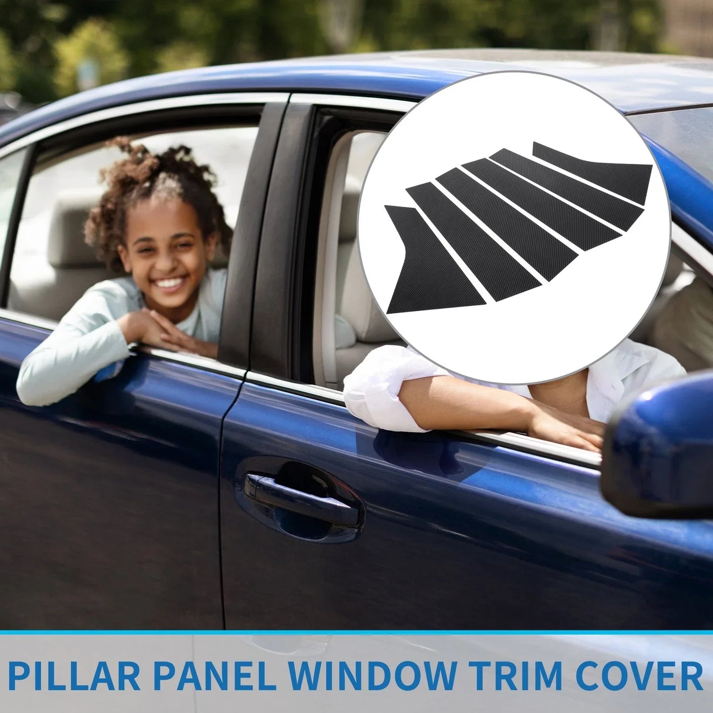 6 x Car Pillar Window Trim Covers for Honda Accord (2018-2022) Black Carbon Fiber