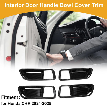 Interior Door Handle Bowl Cover Trim for Honda CHR (2024-2025) Carbon Fiber