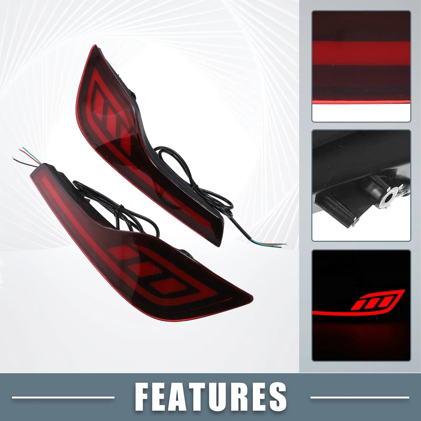 2 x Rear Bumper Reflector LED Brake Lights for Honda CR-V (2017-Present)