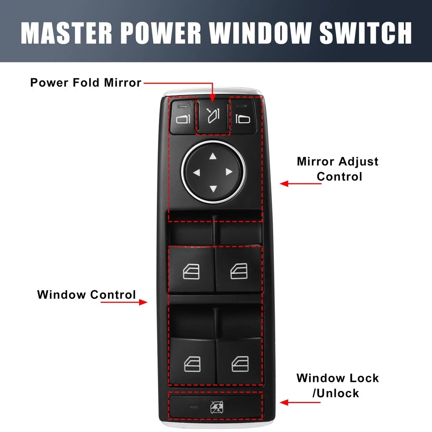 Master Power Window Switch for Mercedes-Benz C200 C250 (2010-2014)