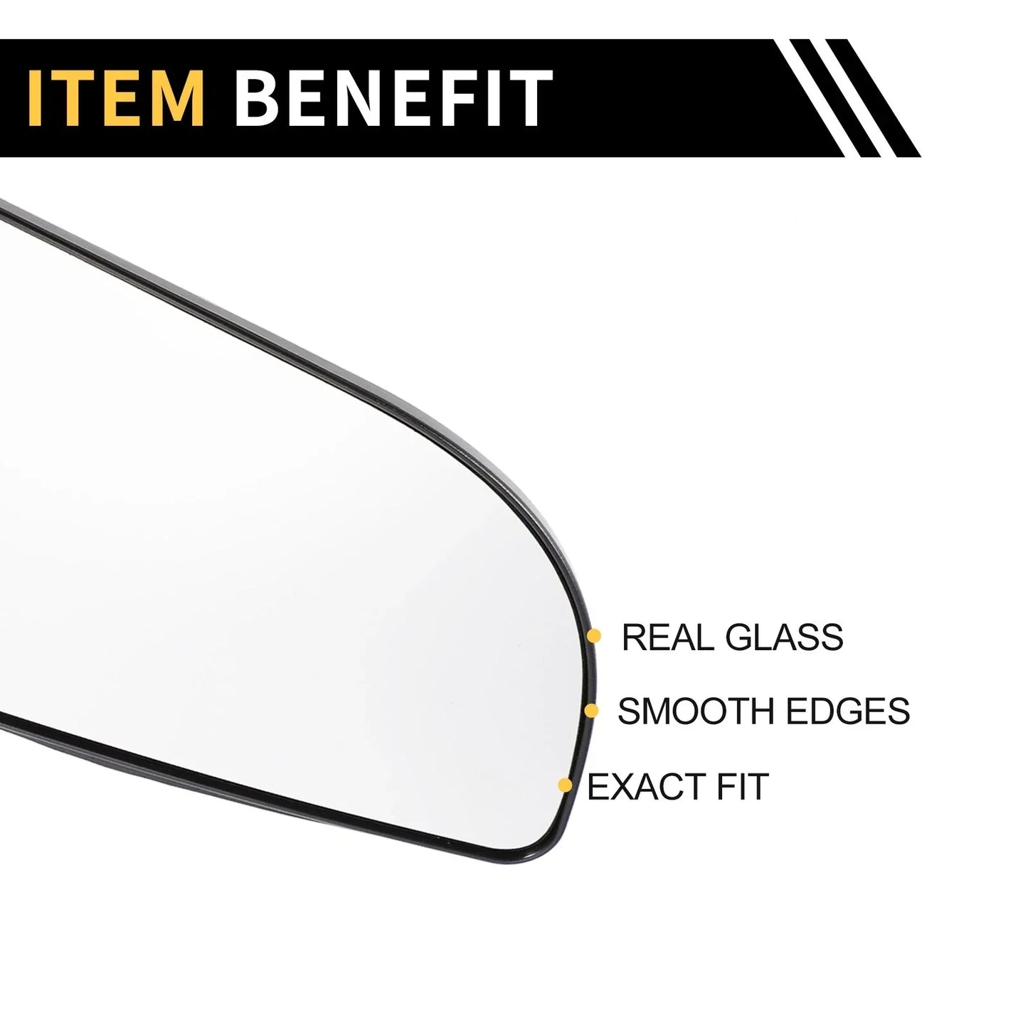 Left Mirror Glass Replacement for Dodge Ram 1500 (2010-2023)