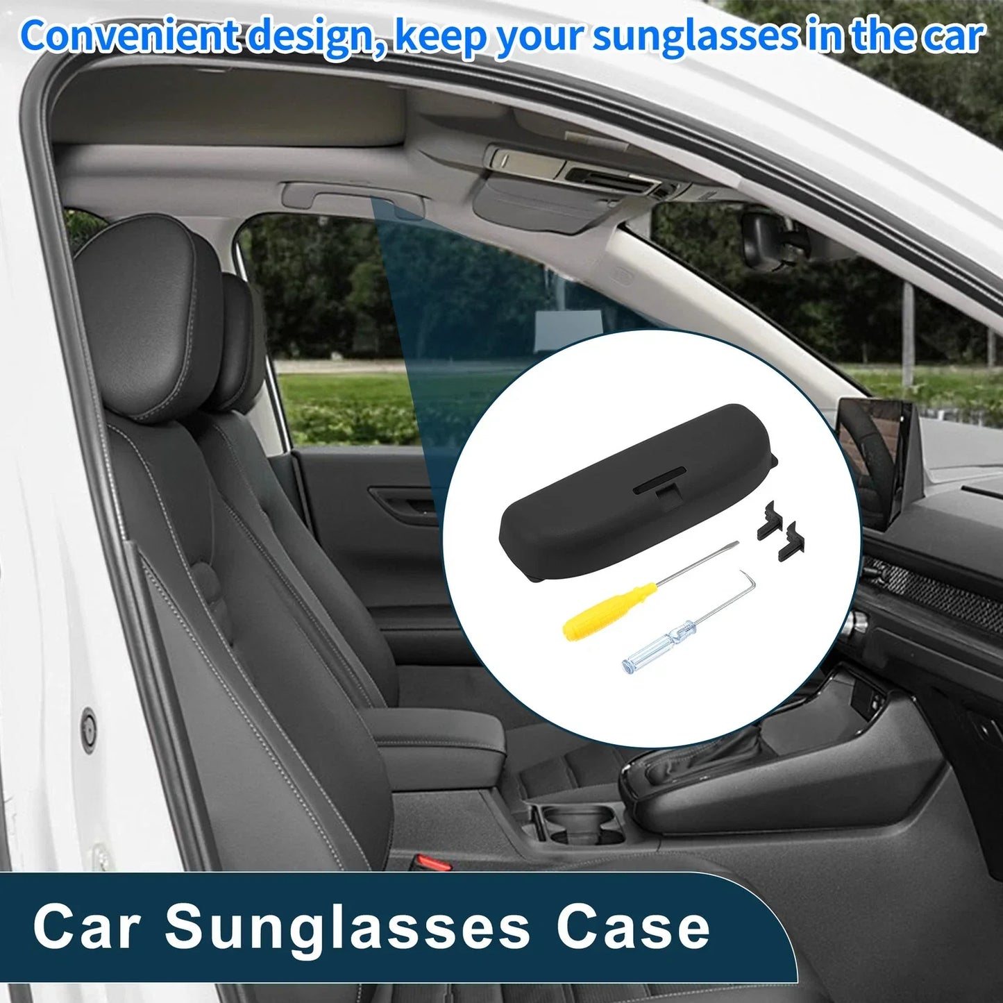 Sunglasses Case for Mercedes-Benz C Class Eyeglasses Holder Storage Black