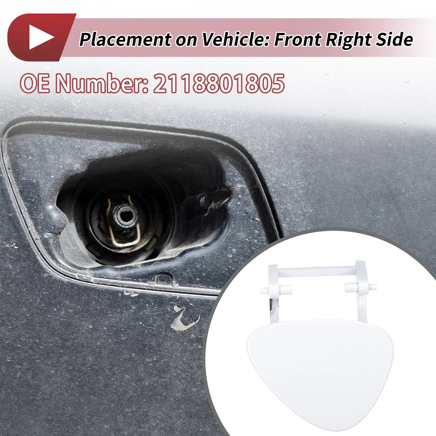 Front Right Washer Nozzle Cover for Mercedes-Benz E320 (1994-2006) White 1 x