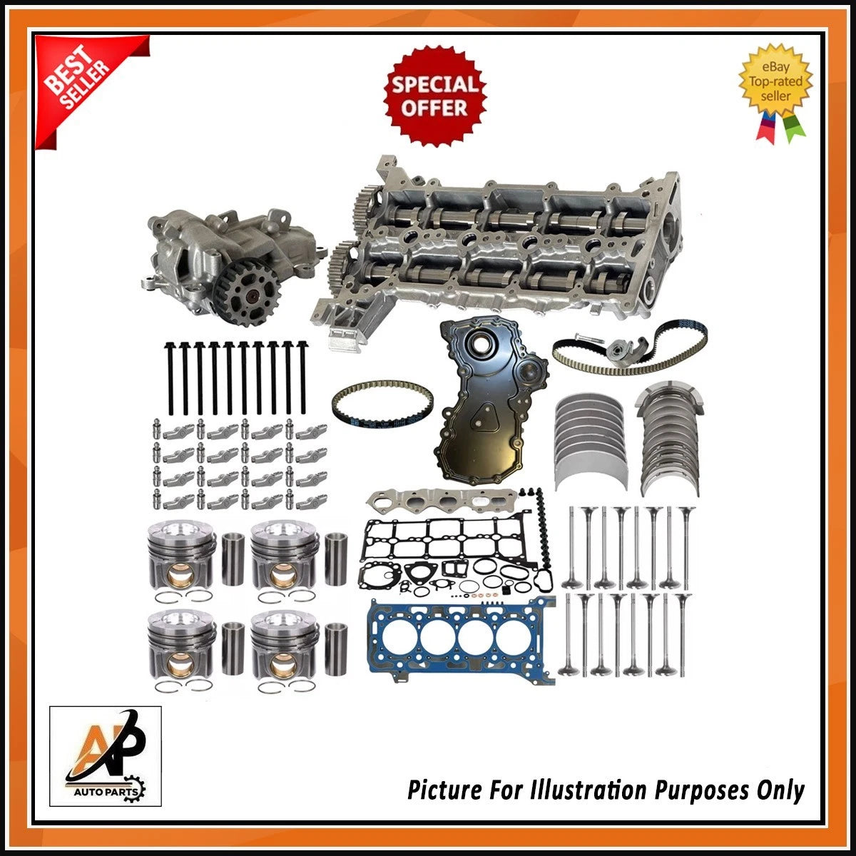 Full Engine Rebuild Kit for Transit S-Max Tourneo Custom EcoBlue 2.0 ()