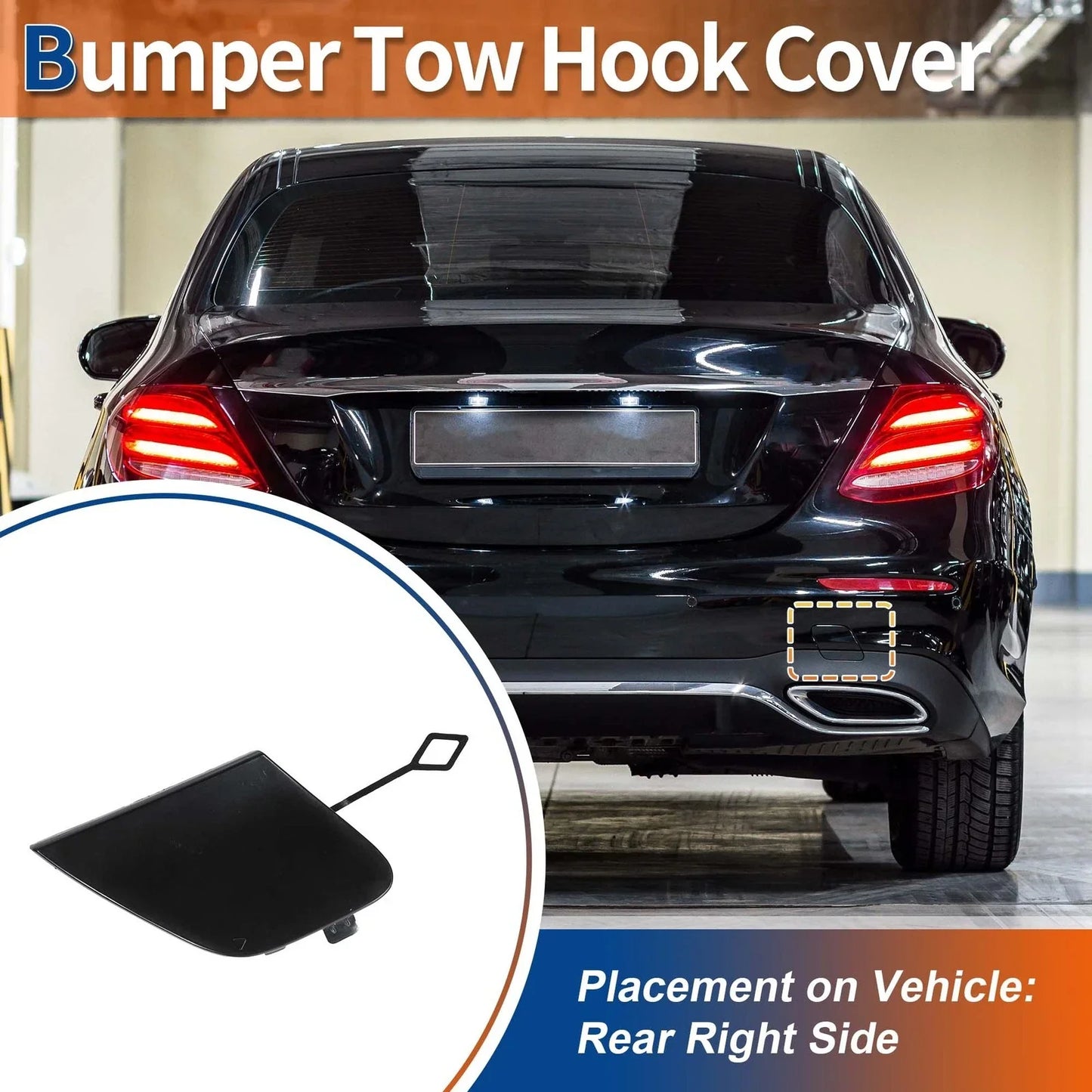 Rear Tow Hook Cover for Mercedes-Benz E-Class W213 (2017-2023) Unpainted