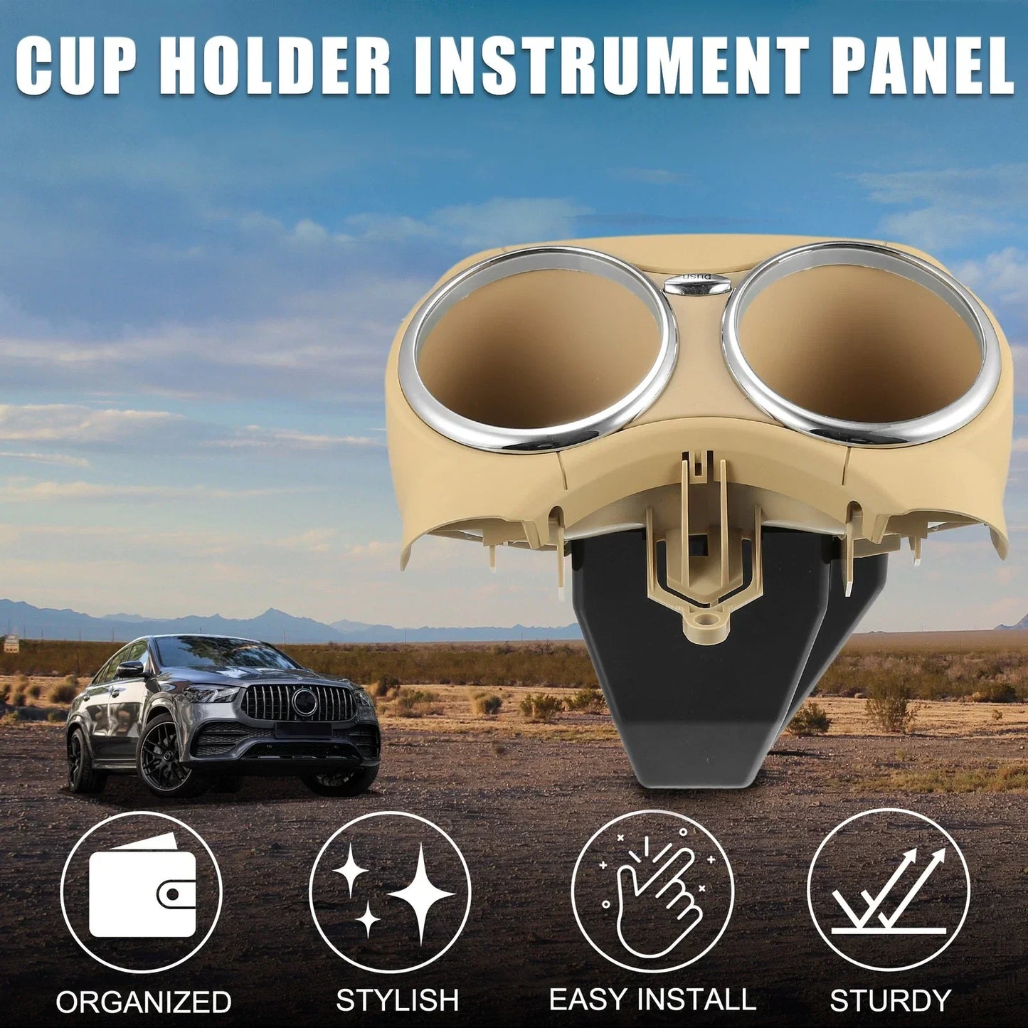 Cup Holder for Mercedes-Benz W219 2006-2011 Drink Holder Beige