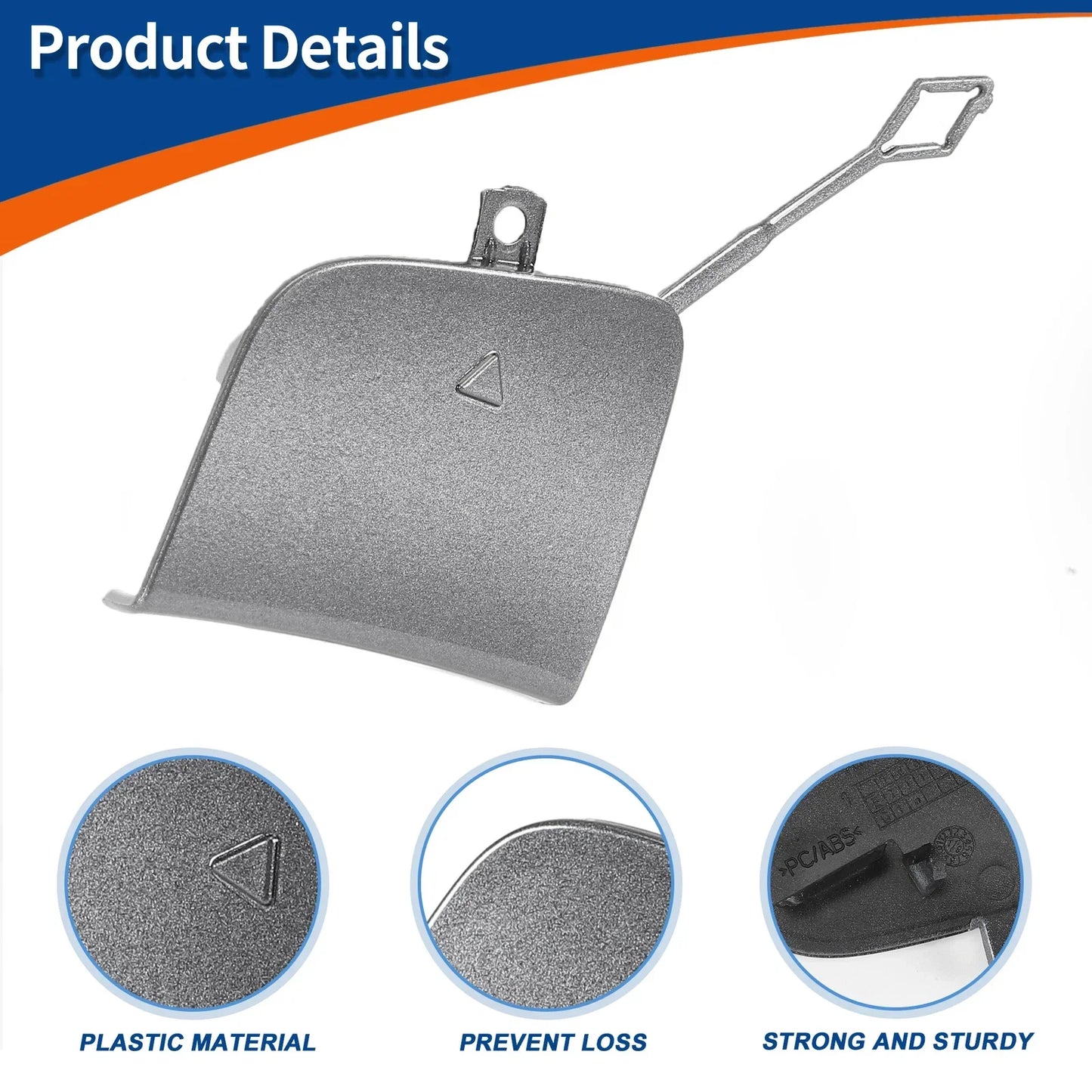 Front Car Bumper Tow Hook Cover for Mercedes-Benz A Class (2013-2023) Gray