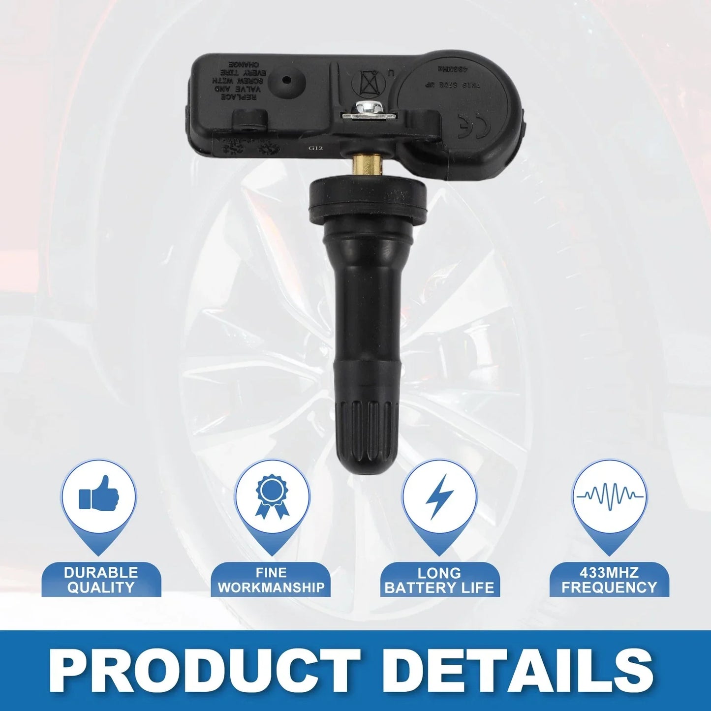 Tire Pressure Sensor 433MHz for Dodge Challenger (2010-2021)