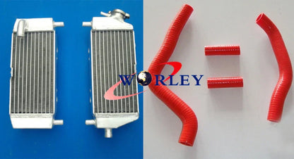 Aluminum Radiator & Blue Hose for Kawasaki KX125 KX 125 (2003-2008)