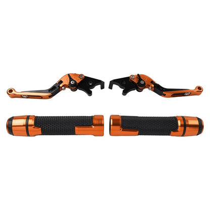 Orange Extendable Brake Clutch Levers & Handlebar Grips for Aprilia Tuono V4