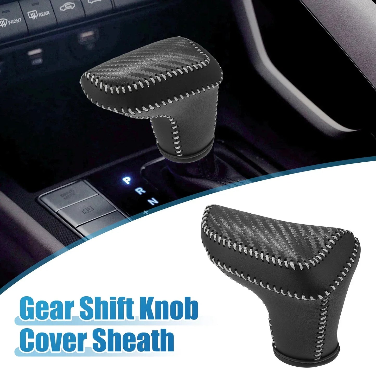 Gear Shift Knob Cover for Hyundai Elantra 2021-2023 Black Gray