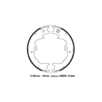 Hand Brake Shoes for Landcruiser FZJ80 HZJ80 HDJ80 (1992–1998)