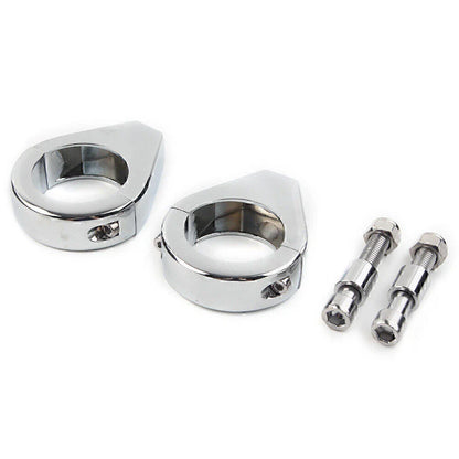 Chrome Fork Clamp Turn Signal Clamps for Harley Softail (39mm)