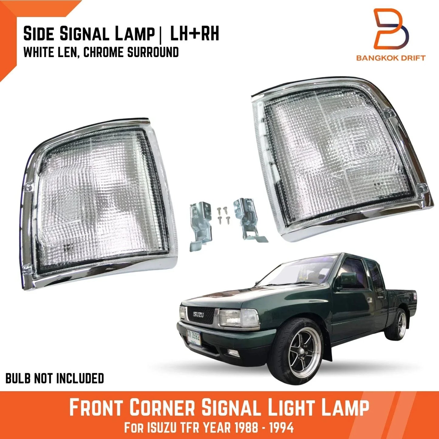 White Lens Front Corner Turn Signal Light for Holden Rodeo TF TFR (1997-2003)