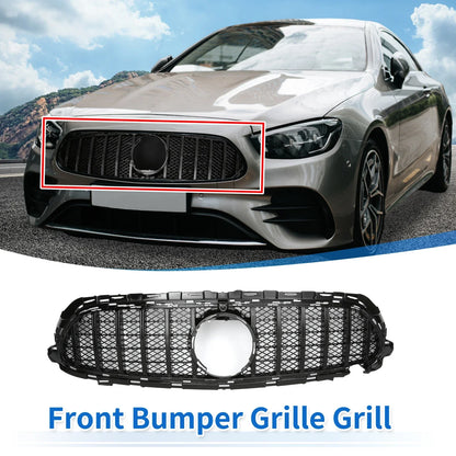 Front Upper Bumper Grille for Mercedes E200 AMG Body Styling Black (2017-2023)