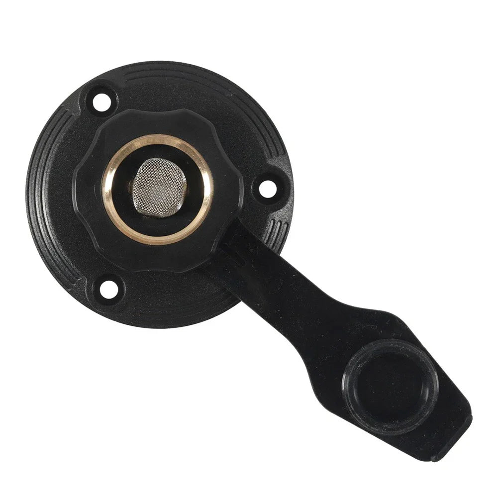 Black RV City Water Inlet Check Valve Flange Hose Connector