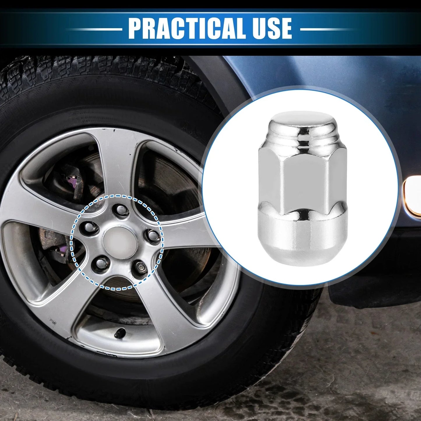5 Pcs M12x1.5 Wheel Lug Nuts for Honda CR-V (Compatible, Durable)
