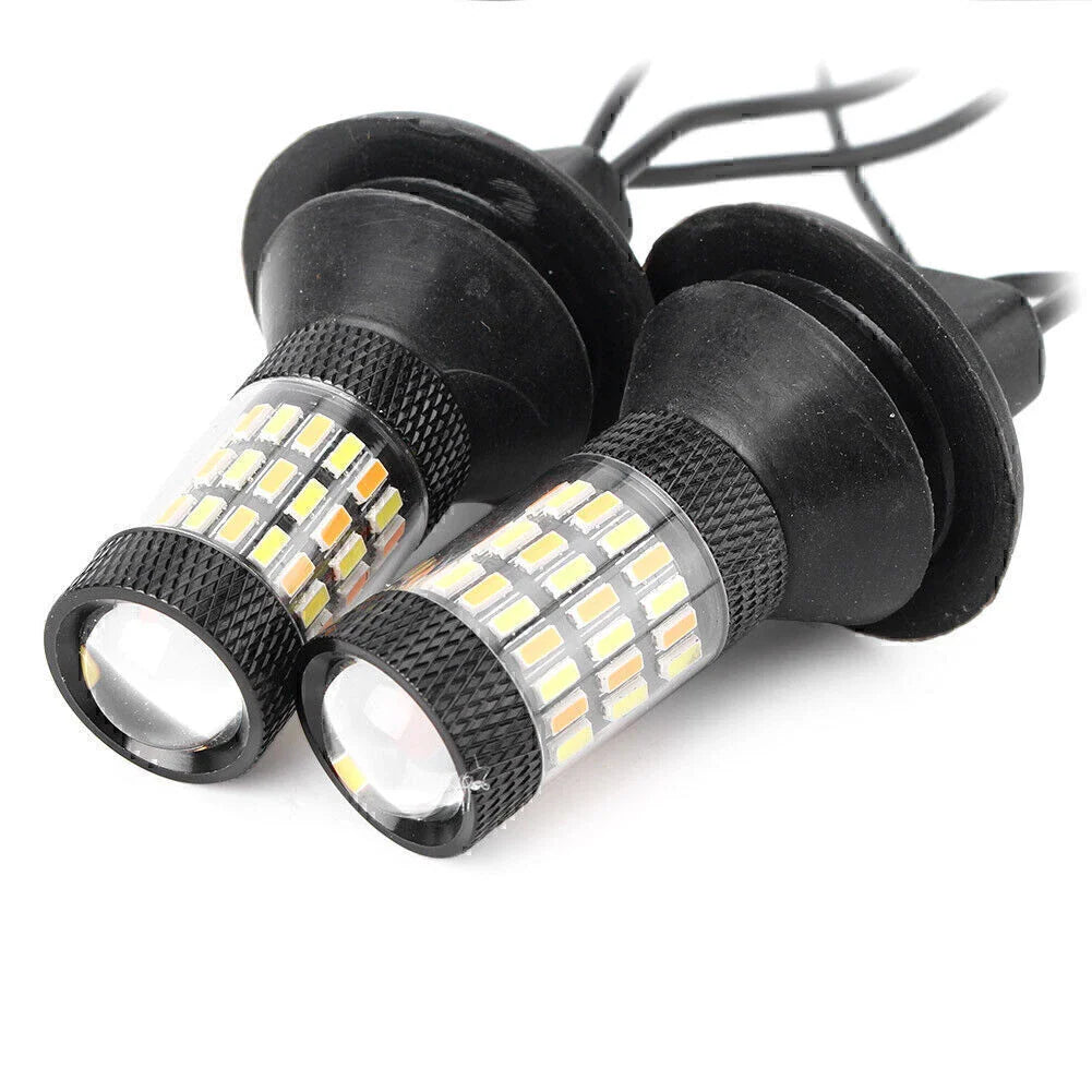 Dual-Color Switchback 1156 P21W Turn Signal Lights for Car
