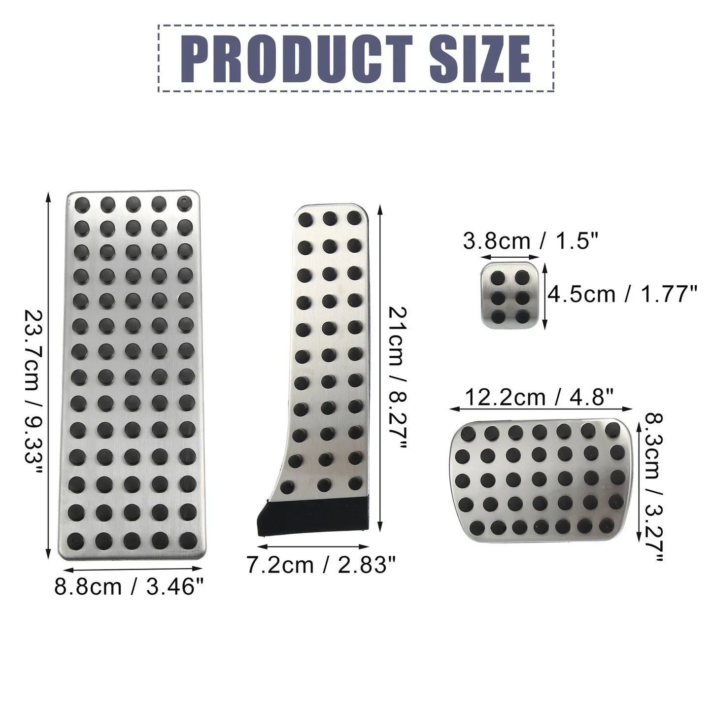 4 Pcs Accelerator & Brake Pedal Covers for Mercedes-Benz W203 W204 (2000-2015)