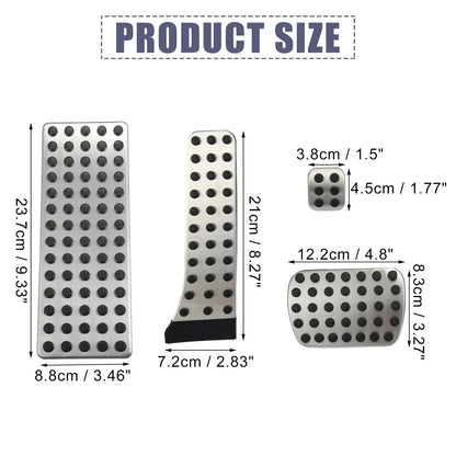 4 Pcs Accelerator & Brake Pedal Covers for Mercedes-Benz W203 W204 (2000-2015)