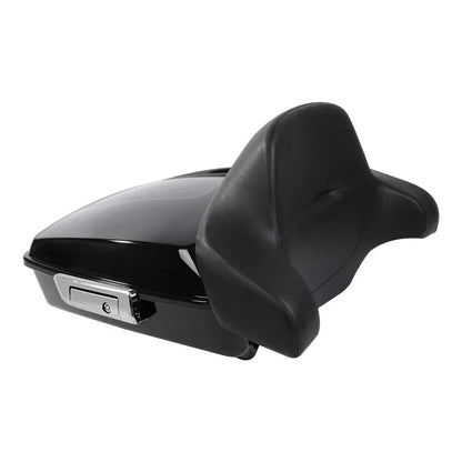 Black Chopped Trunk Backrest Mount Rack for Harley Softail Deluxe (2018-2025)