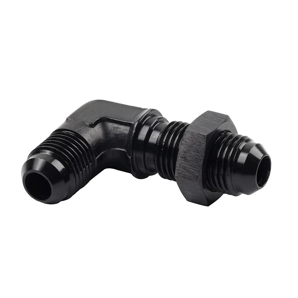 8AN Male to Male 90 Degree Flare Union Bulkhead Adapter Fitting for Car