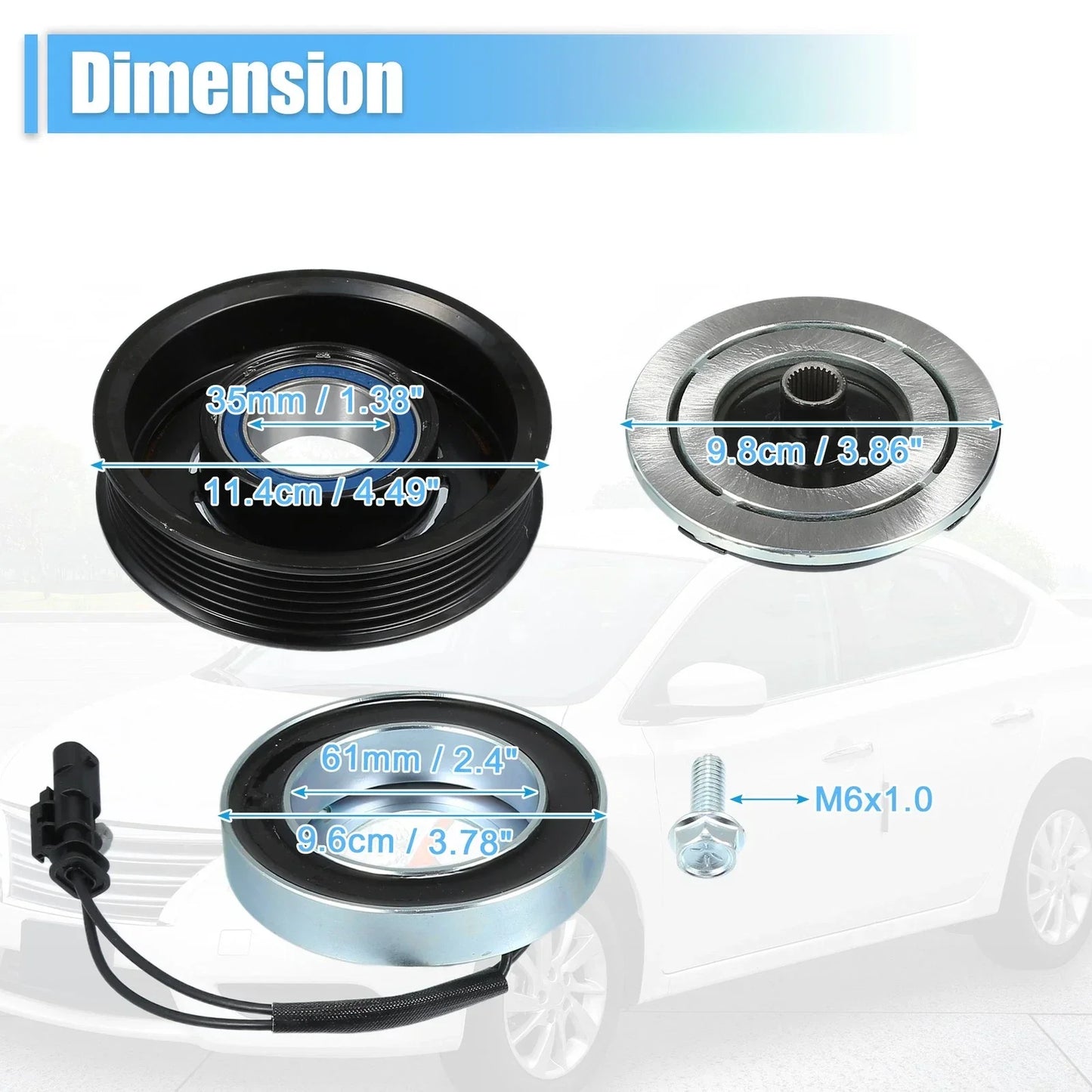 AC Compressor Clutch Set for Chevrolet Silverado 3500HD (2007-2014)