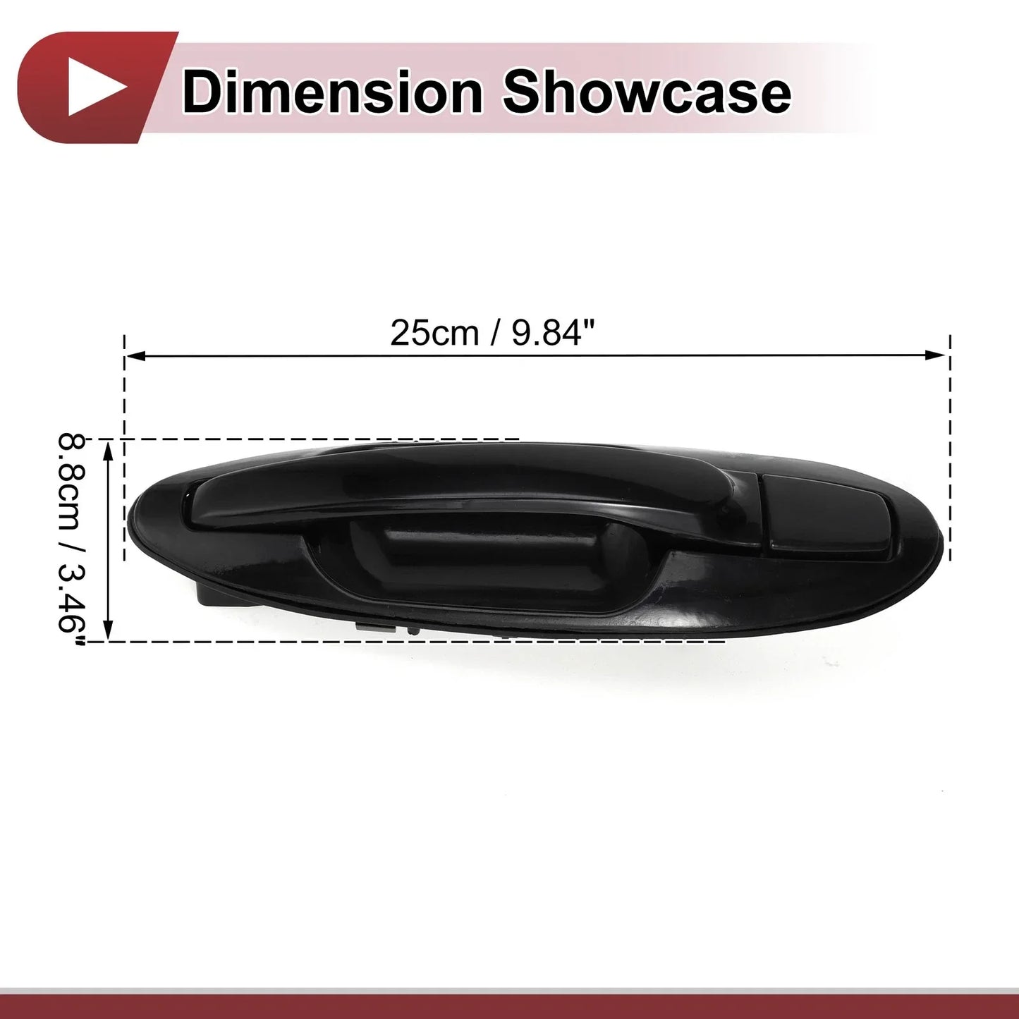 Exterior Door Handle for Hyundai Sonata Rear Left Black ABS (2011-2019)