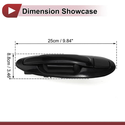 Exterior Door Handle for Hyundai Sonata Rear Left Black ABS (2011-2019)